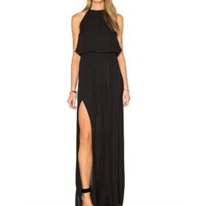 Show Me Your Mumu Heather Halter Maxi Dress in Black Party Bridesmaid Wedding
